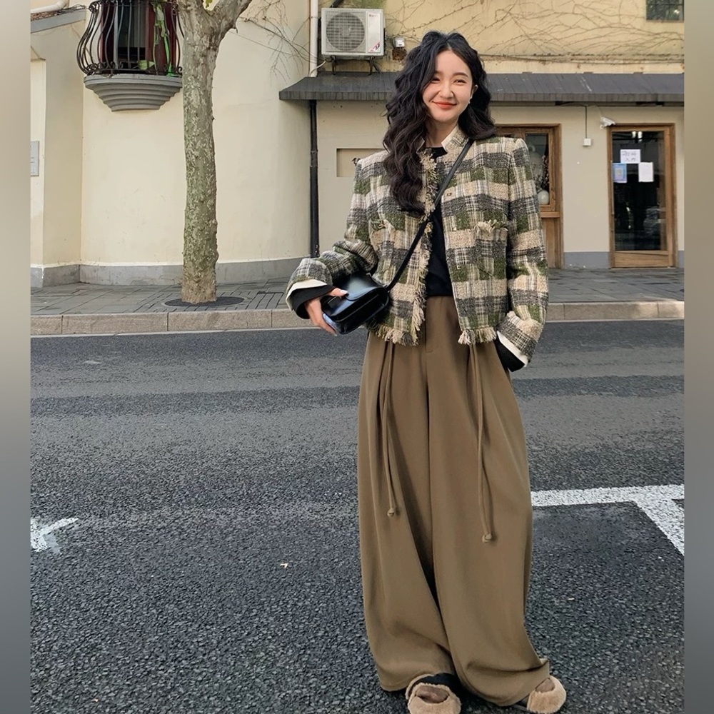 ⚡️Clearance | Final Sale ⚡️ 
Olive Wide-Leg Pants featuring Two Flowing Tie